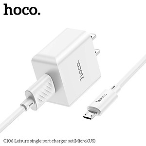 Bộ sạc điện thoại cho Iphone và Android hoco. C106 cổng USB sạc nhanh 2.1A dây dài 1M, dòng điện ổn định an toàn bảo vệ máy - Hàng Chính Hãng