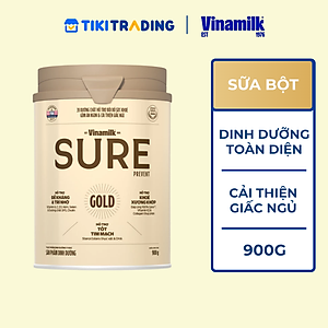 Sữa bột cho người lớn tuổi Vinamilk Sure Prevent 900g (Hộp thiếc) - bổ sung dinh dưỡng và tăng cường sức khỏe