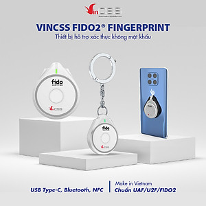 Combo 2 Khóa Xác Thực Mạnh VinCSS FIDO2 Touch 1 (Kết Nối USB Type-A) và VinCSS FIDO2 Fingerprint - Hỗ Trợ Xác Thực An Toàn Không Mật Khẩu, Chuẩn UAF/U2F/FIDO2 - Hàng Chính Hãng
