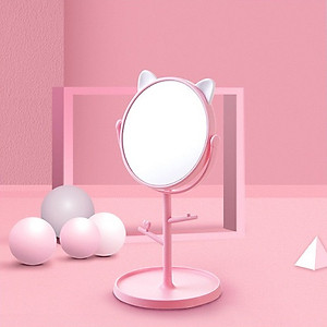 Gương Trang Điểm [CUTE01] Tai Mèo Xoay 360 độ | Có Móc Treo Phụ Kiện - Hàng chính hãng 