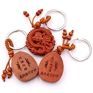 Combo 3 móc khóa phật A Di Đà - Hư Không Tạng - Thần Long - bình an, may mắn