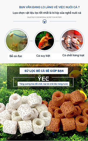 Sứ Lọc Hồ Cá 1.5KG/2KG vật liệu lọc nước bể cá cảnh, hồ thủy sinh cao cấp
