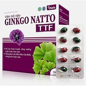 VIÊN BỔ NÃO GINKGO NATTO TTF - Hộp 100v - Tăng tuần hoàn não, giảm đau đầu, chóng mặt, tê bì chân tay, ăn ngon, ngủ ngon