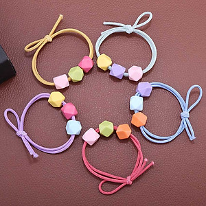 Dây buộc tóc nữ hạt màu [Set 5 dây] NASI dễ thương phong cách hàn quốc thun cột tóc nữ co giãn tốt phụ kiện tóc