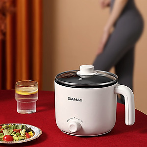 Nồi Lẩu Điện, Nồi Điện Đa Năng Hiện Đại Damas DK8012 - Thiết Kế Thông Minh Đa Chức Năng, Nấu lẩu, Luộc, Hấp, Xào,... Chất Liệu Thép Không Gỉ Cao Cấp, Dung Tích 1,2 Lít Phù Hợp Cho Những Người FA - Hàng Nhập Khẩu