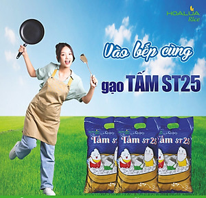 Gạo Tấm ST25 Hoa Lúa túi 2kg - Dẻo mềm, thơm ngon