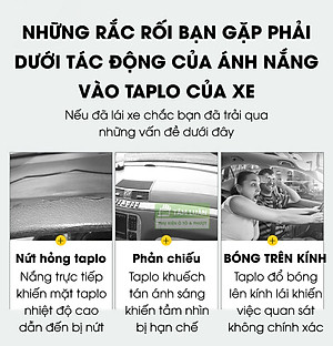 Thảm taplo xe ô tô da carbon Tâm Luân chống nắng và chống nóng không thấm nước (26 dòng xe - đời xe)