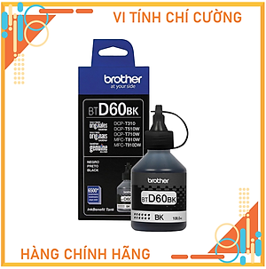 Mực In Brother BTD60BK màu đen dùng cho Brother DCP-T310, DCP-T510W, DCP-T710, MFC-T810W, MFC-T910DW - Hàng Chính Hãng