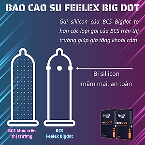 Bao cao su Feelex Bigdot gân gai bi lớn 3, 6 Bi nhiều gel bôi trơn, Hộp 1 bcs