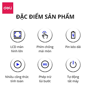 Máy Tính Để Bàn 12 Số Deli - Phù Hợp Kinh Doanh Văn Phòng Tính Chính Xác Cao Tiện Lợi - E837 TE837C