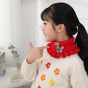 Khăn cổ cho bé vải len mềm ấm áp mùa đông thiết kế hươu hoạt hình - khan co be vai len mem