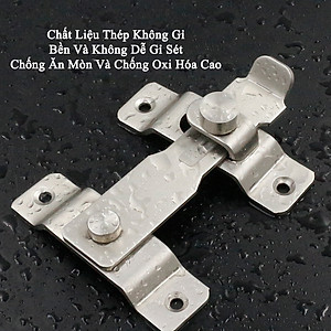 Chốt Khóa Cài Cửa Loại Cao Cấp KUNBE Dày Dặn, Có Chốt Cố Định Thanh Gạt An Toàn Chắc Chắn