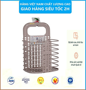 Giỏ Đựng Đồ Thông Minh Gấp Gọn Việt Nhật Tặng Kèm Móc Dính Treo - Hàng Việt Nam