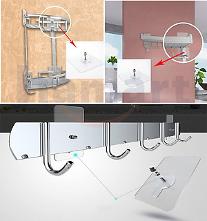 Móc Dán Tường Có Đinh Ốc Vít Miếng Dán Tường Đóng Đinh Tiện Lợi Ko Khoan Đục Tường