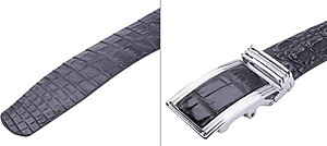 Thắt Lưng Nam Da Cá Sấu Gai Lưng Bản Lớn Huy Hoàng HT4224 - Đen