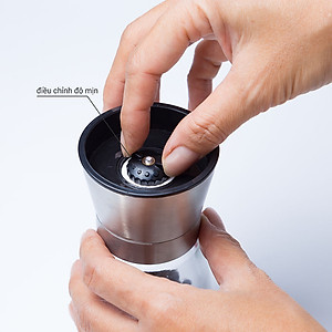 Lọ xay tiêu cầm tay nắp viền inox 304 lọ thủy tinh Hobby Home Decor XT mẫu thon cao và mẫu thấp tùy chọn