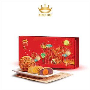 Hộp 2 bánh trung thu Kinh Đô "Team Đậu Xanh - Khoai Môn" (2 bánh x 150g)
