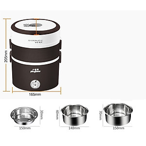 Bộ Hộp Cơm Giữ Nhiệt Văn Phòng Cao Cấp Cắm Điện inox 3 Tầng - Chính Hãng MINIIN
