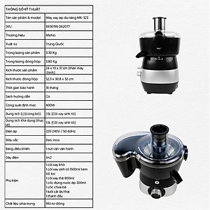 Máy Xay Thực Phẩm Đa Năng &amp; Trong 1 Mishio MK323 - Hàng Chính Hãng