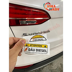 Tem nhựa dán nắp bình xăng, cảnh báo đổ xăng A95, đổ dầu Diesel cho xe hơi
