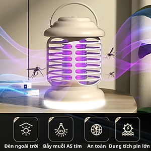 Máy Bắt Muỗi Mini Đèn Cắm Trại, Đèn Ngủ Diệt Côn Trùng, Cổng Sạc USB, Pin 1200mA - HÀNG CHÍNH HÃNG MINIIN