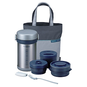 Hộp Cơm Giữ Nhiệt Zojirushi ZOCM-SL-NC09-AA - 3 Ngăn - 840Ml