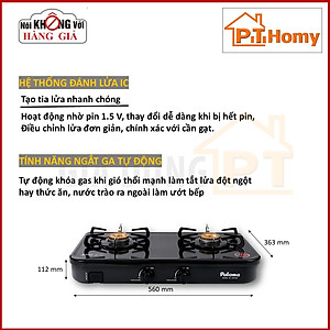 Bếp gas dương cao cấp để bàn Paloma PA-J51CE, sản xuất và nhập khẩu nguyên chiếc từ Nhật Bản, mẫu mới nhất, nhỏ gọn [Hàng chính hãng][Hàng nhập khẩu]