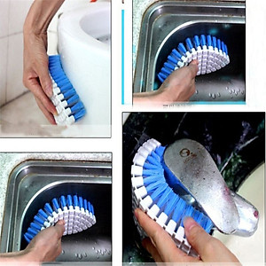 Bộ 2 bàn chải nhà tắm , Bàn chải uốn cong giúp vệ sinh trên mọi bề mặt dễ dàng PaKaSa - Giao màu ngẫu nhiên