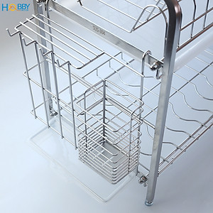 Kệ đựng chén bát 2 tầng Inox 304 cao cấp đa năng Hobby home decor KC2F