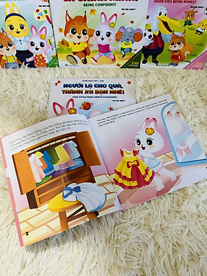 Sách Truyện Ehon Nhật Bản- Combo 10 cuốn Sách Ehon Ươm Mầm Kỹ Năng Sống dành cho trẻ (Song ngữ Việt Anh)