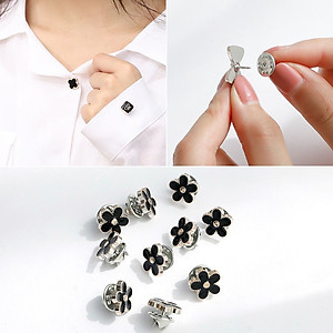 Set 10 cúc cài áo mini chống hở, ghim cài trang trí khuy áo thời trang Hàn Quốc (Giao mẫu ngẫu nhiên)