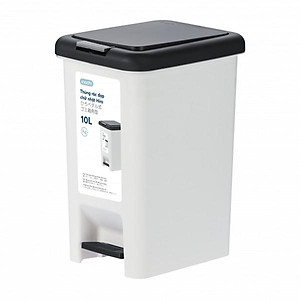 Thùng rác đạp chữ nhật Inochi 10L (tiêu chuẩn Nhật Bản)