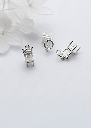 Combo 3 cái charm bạc hình cái ghế treo - Ngọc Quý Gemstones