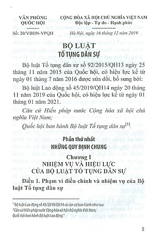 Bộ Luật Tố Tụng Dân Sự  Nước Cộng Hòa Xã Hội Chủ Nghĩa Việt Nam