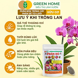 Phân Dê Trồng Lan Greenhome, Túi Lưới Dài 10cm, Đã Qua Xử Lý, Không Mùi, Kích Rễ Phong Lan, Hoa Đậm Màu Lâu Tàn