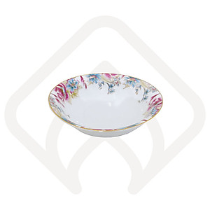 Tô choãng sứ Long Phương họa tiết bông lau hồng mạ viền vàng