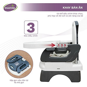 Ghế ngồi ăn bằng nhựa Mastela 07330 nâng hạ độ cao cho bé
