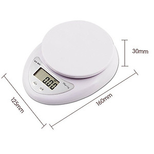 Cân điện tử mini nhà bếp 5kg - Tặng kèm 3 thìa inox