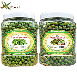 Combo 1KG: 500G Đậu Hà Lan Sấy Muối - 500G Đậu Hà Lan Sấy Tỏi Ớt Thương Hiệu SK FOOD