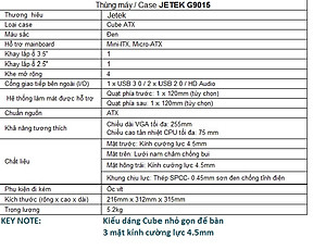 Vỏ thùng máy tính Jetek G9015 ( Case Game- Cube)- Hàng chính hãng