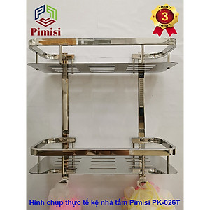 Kệ Nhà Tắm Để Đồ Gắn Tường Phẳng Thẳng Hay Để Góc Pimisi Inox 304 Hình Chữ Nhật Đựng Đồ Trong Phòng Tắm Sáng Bóng Dễ Vệ Sinh Hoặc Kệ Nhà Bếp 1 - 2 Tầng Thông Minh Gắn Tường Bằng Khoan Đinh Vít Chắc Chắn | Hàng Chính Hãng