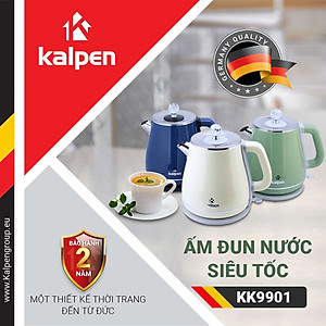Ấm đun nước siêu tốc Kalpen KK9901 dung tích 1.8 lít, công suất 1500W, chất liệu inox 304 - BHàng chính hãng