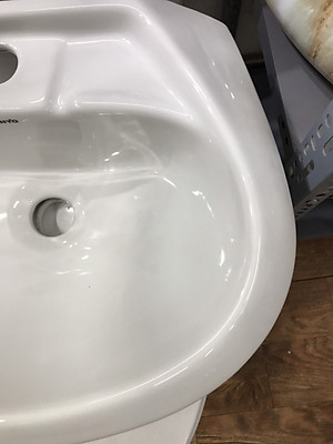 COMBO Chậu rửa mặt treo tường cỡ nhỏ GL4035CS - 40x35 cm, vòi rửa mặt đồng mạ crom lanh (đẹp, nhẹ nhàng tinh tế); chậu viền chống tràn