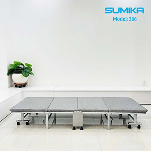 Giường xếp gấp gọn di động SUMIKA 386, khung thép, có bánh xe