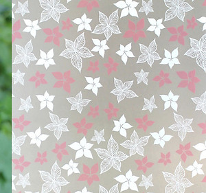 Combo 5 Mét Decal Giấy Dán Kính Hoa Năm Cánh Hồng (5 Mét Dài x 0.45 Mét Ngang)