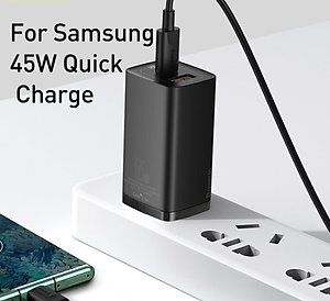 Củ Sạc Siêu Nhanh, Nhỏ Gọn Baseus GaN2 Lite Quick Charger 65W ( Type-C + USB Port) - Hàng Chính Hãng
