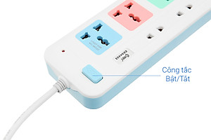 Ổ Cắm Điện Nối Dài Comet CES4433 dây dài 3m, 7 lỗ cắm