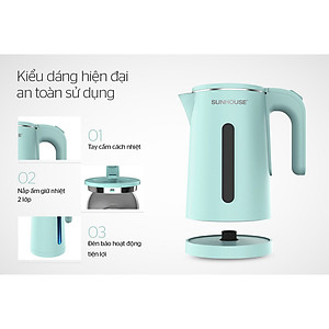 Ấm Siêu Tốc 2 Lớp Inox Sunhouse SHD1351 1.8L Hàng Chính Hãng - Sản Phẩm Cần Thiết Cho Mọi Gia Đình