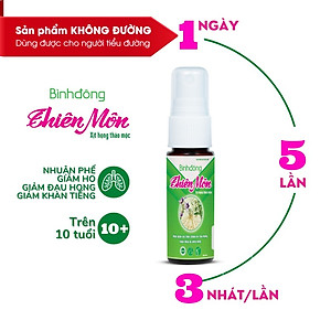 Bình Đông Thiên Môn xịt họng thảo mộc 20ml - Hỗ trợ các triệu chứng ho khan, ho có đờm