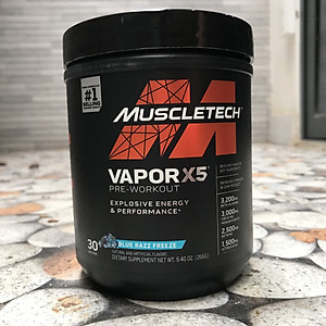 Thực phẩm bổ sung Pre-Workout Vapor X5 của MuscleTech - Nhãn đen mới mạnh mẽ - Hỗ trợ tăng sức mạnh, sức bền, tăng sự tập trung tỉnh táo cho người tập luyện thể hình và thể thao – 30 lần dùng